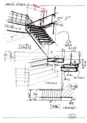図4 計画中のスケッチ集...階段の検討