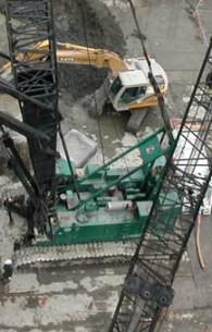 Heavy machinery at construction site
