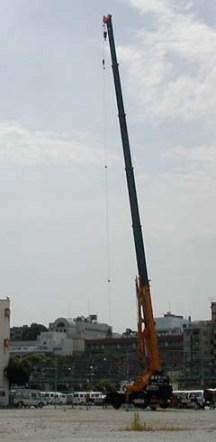 Measurement using a microphone hanging from a crane
