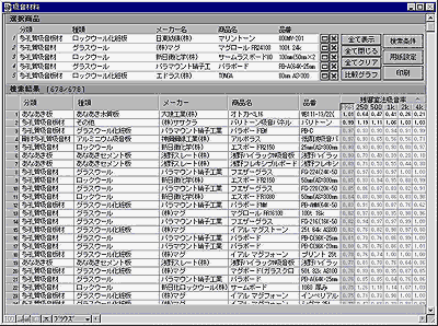 比較グラフ表示画面