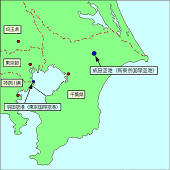 成田空港の位置
