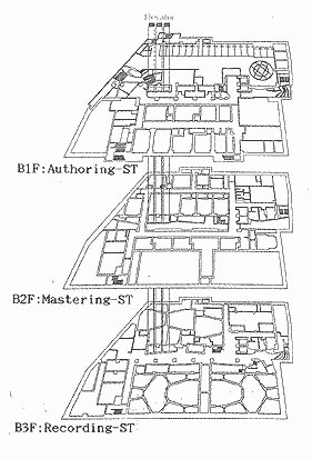 各階スタジオ群の配置図