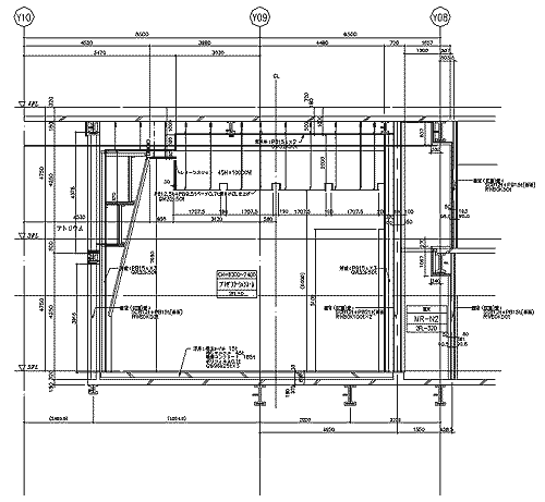 プレゼンテーションルーム断面図