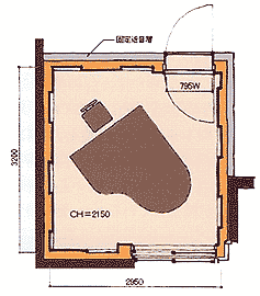 村上邸練習スタジオ平面概略図