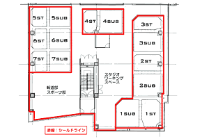 図1 9階平面図とシールドライン