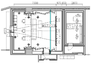 図-1. 第6スタジオ・ナレーションブース平面図
