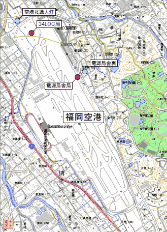 図3 地上騒音発生源監視局・地上騒音監視地点配置図