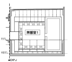 図4 音響実験室断面図(B断面)