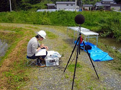 図3 屋外での伝達特性測定実験の様子