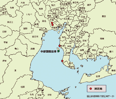 図8 中部国際空港 測定局の配置