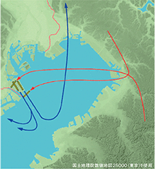 図2　南風運用時の飛行経路（現状）