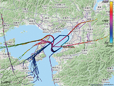 図11　PSSRによる関空の航跡取得の例（広域）