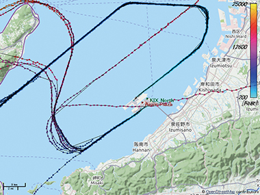 図12　PSSRによる関空の航跡取得の例（空港周辺）