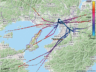 図13　PSSRによる伊丹の航跡取得の例（広域）