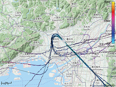 図14　PSSRによる伊丹の航跡取得の例（空港周辺）