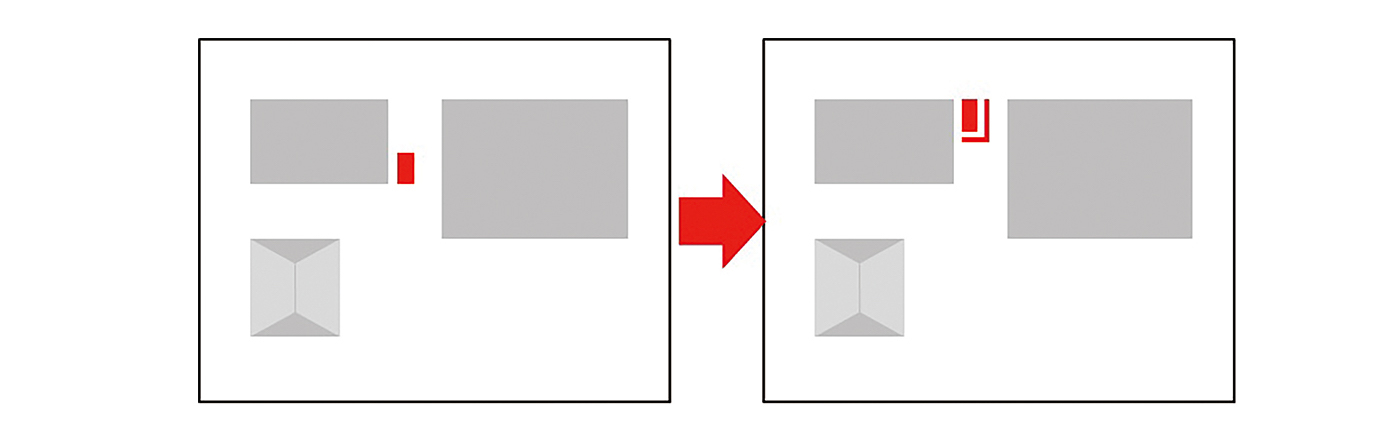 図2　対策のイメージ（赤色が室外機と防音壁）