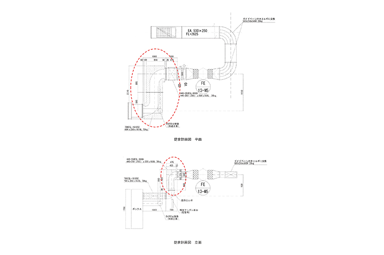 図4 サイレンサの計画図(2 台の組み合わせで計画)